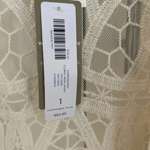 Chicos Cream Mesh Lace Jacket| Medium/8 - Picture 5 of 6